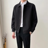 Threebooy Autumn Men's Button Harajuku Retro Jacket Casual Korean Streetwear Turn-down Collar  Long Sleeve Coat Luxury Clothing